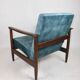 Fauteuil GFM-142 en velours caméléon bleu par Edmund Homa, années 1970