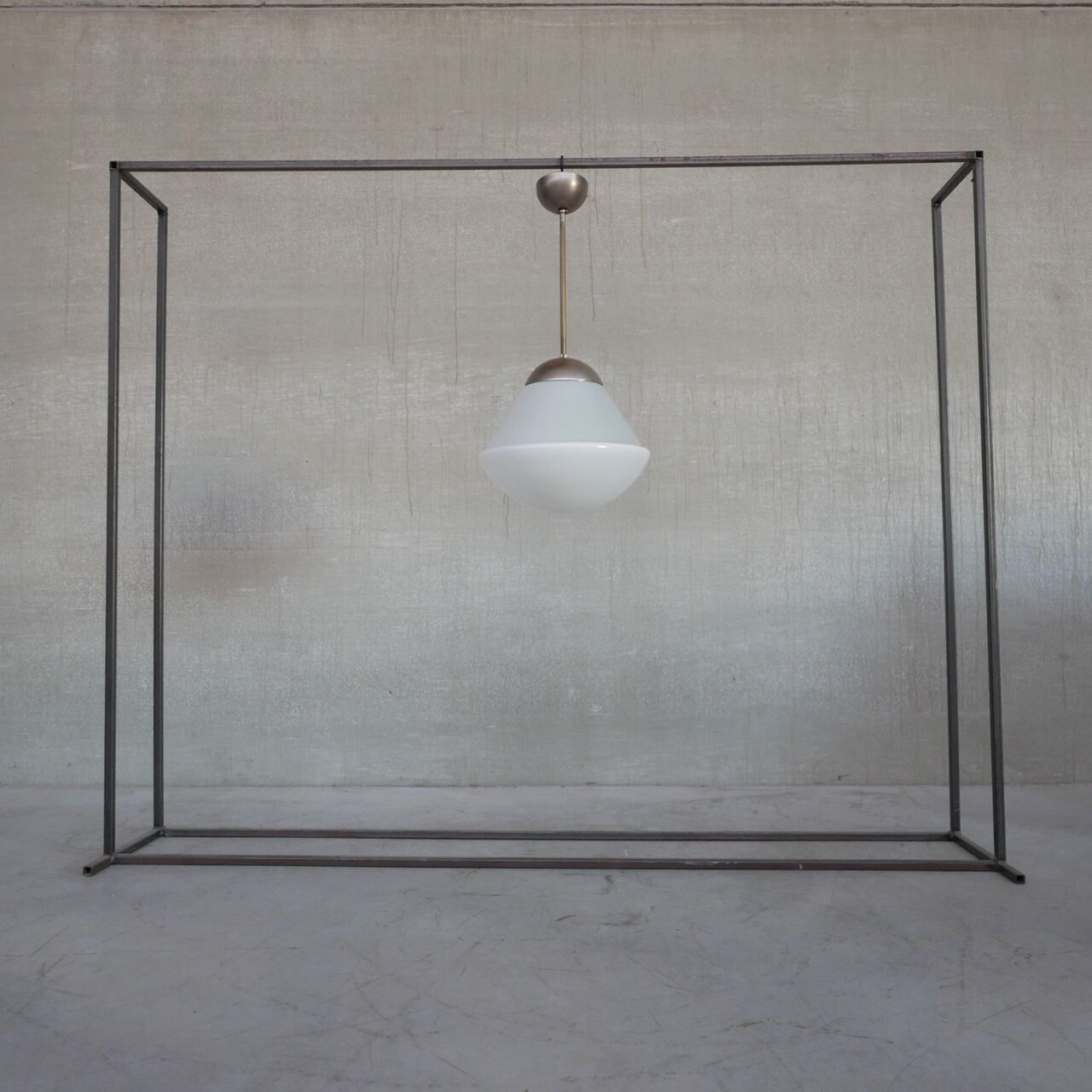 Antique german opaline pendant light by Kandem