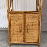 Meuble étagère en rotin et bambou