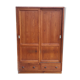Sliding-door wardrobe in pitchpin