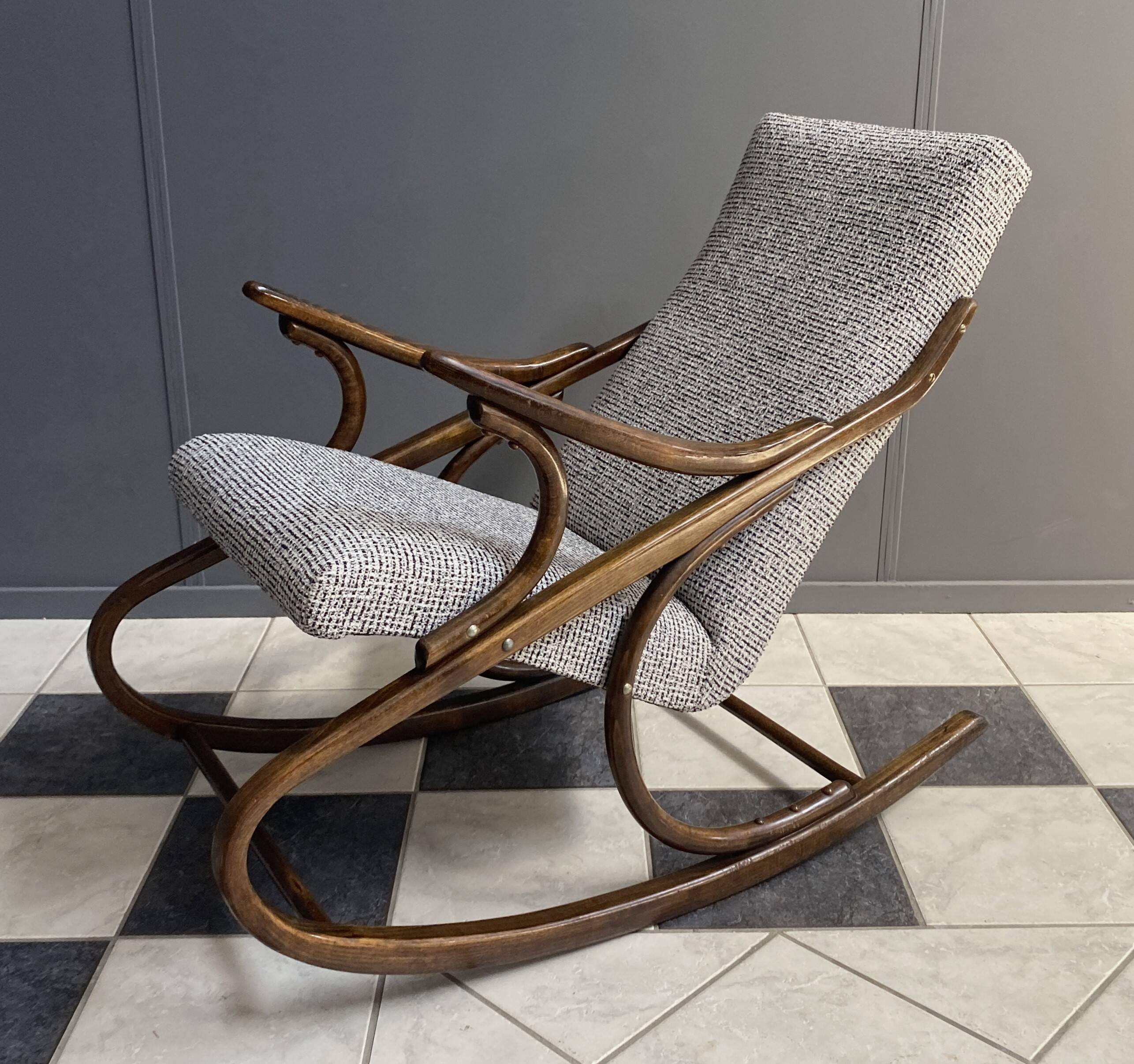 Fauteuil à bascule par TON / Thonet années 1960