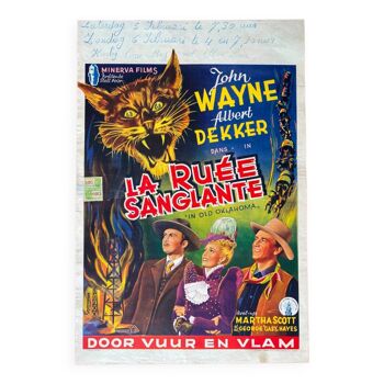 Affiche cinéma originale "La Ruée sanglante" John Wayne 37x55cm 40's