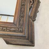 Mirror "tramp art" folk art 103 x 76 cm.