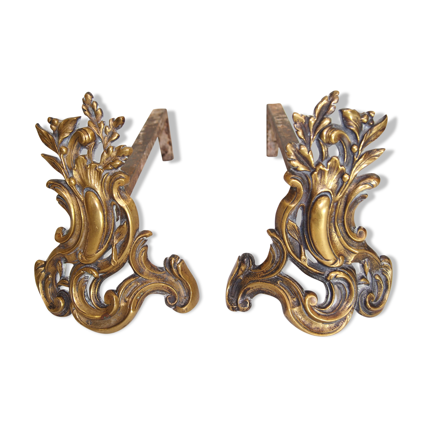 Pair of chimney tracks in bronze