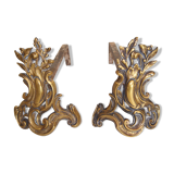 Pair of chimney tracks in bronze