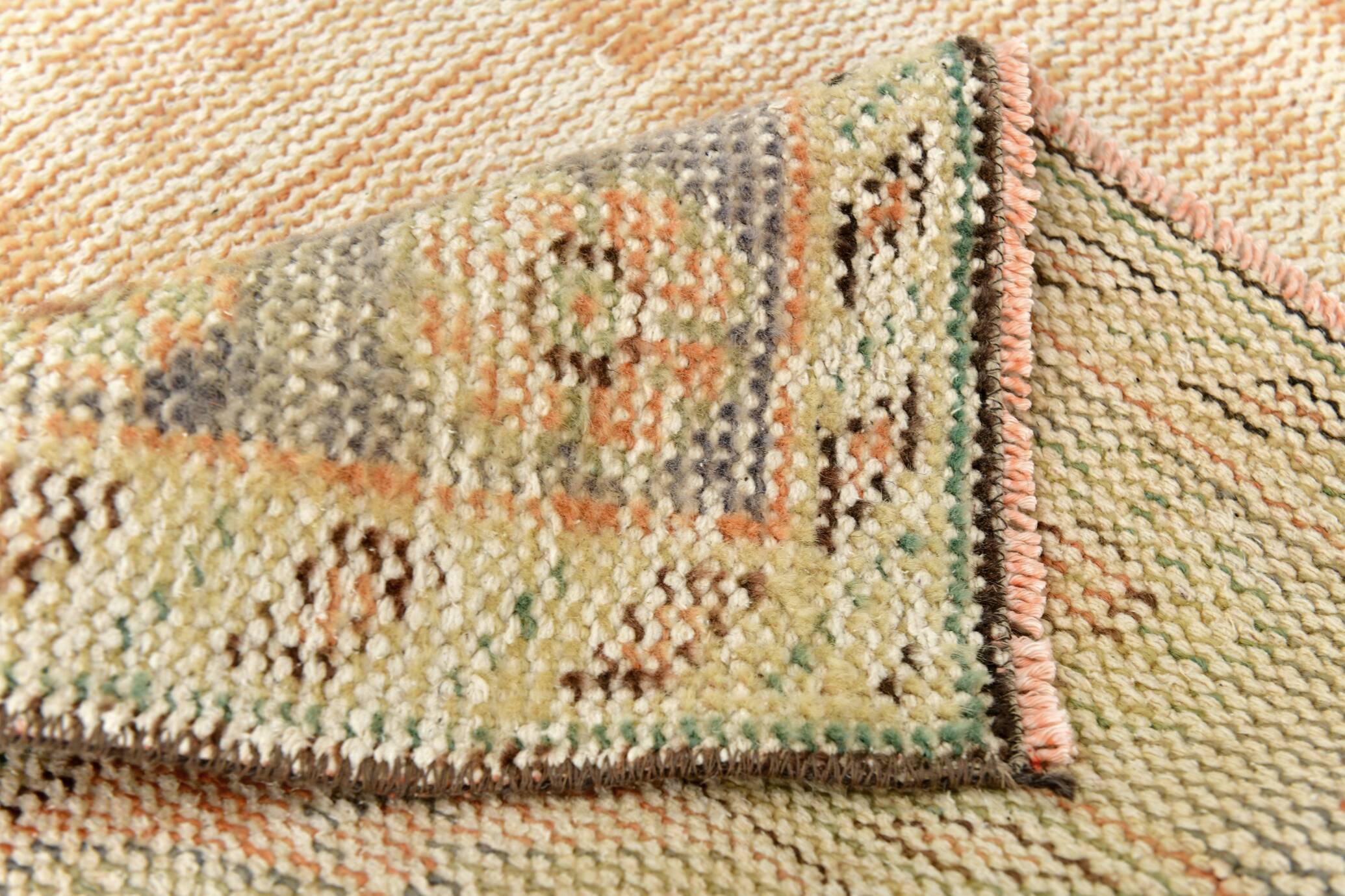 5x9 Vintage Oriental & Bordered Pattern Orange Turkish Rug, 170x274Cm