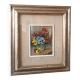 Oil painting on panel Remo Fabretti (Ancona 1905-1983) vase with flowers