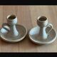 Set of 2 stoneware candlesticks from the marsh.