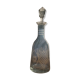 Bevelled blue glass carafe