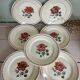 Set of 7 flat plates Badonviller Germaine