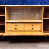 Art Deco sideboard with secret cache in sycamore and marquetry circa 1950
