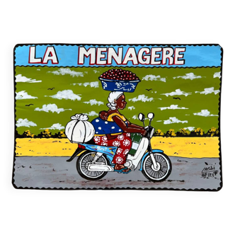 Plaque peinte La Ménagère (Burkina Faso)