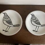 Set of 10 plates by Picault himself bird 1960