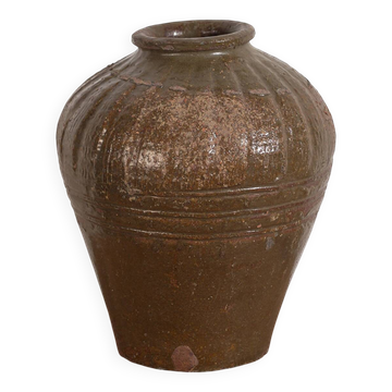 Petit vase ancien vert olive (c.1900)