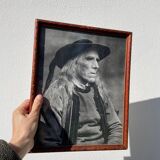 Indian portrait print wooden frame