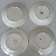 Lot of 4 antique earthenware plates from 1950, Saint Amand - plates bl