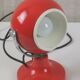 Vintage red “metal” ball lamp