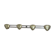 Iron wall coat rack with 4 golden triangle hooks vintage decoration