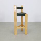 3x Postmodern Barstools in Leather, 1990s
