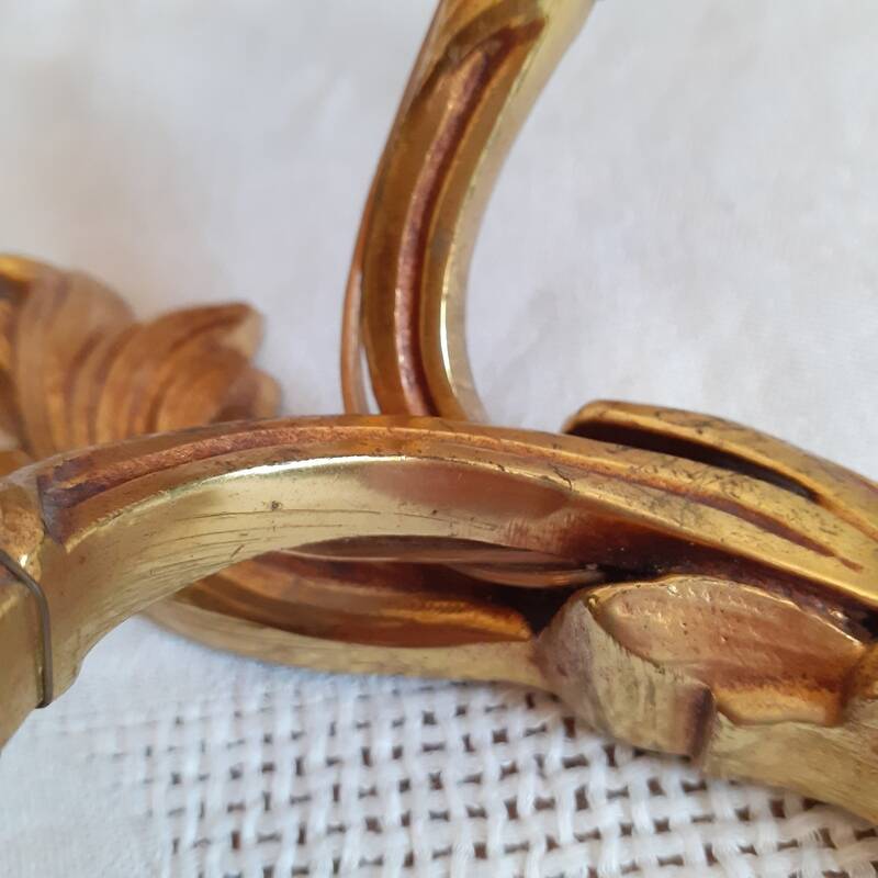 Pair of two-armed wall lights in gilded bronze, Louis XV style, by Lucien Gau.