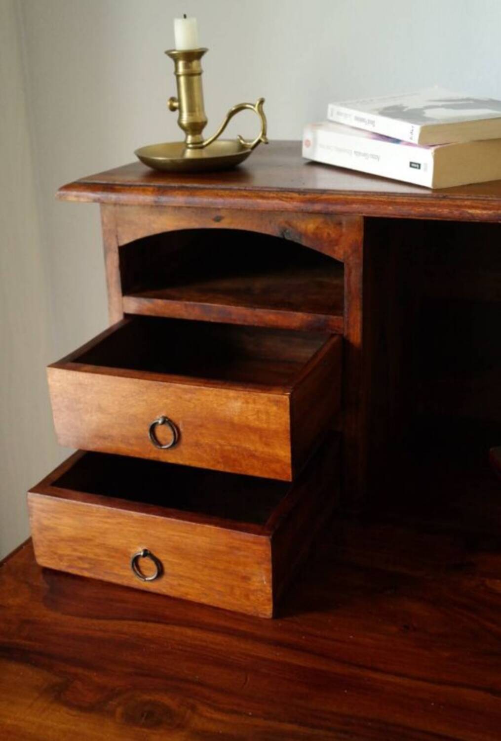 Stepped desk in solid walnut
