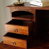 Solid walnut stepped desk