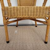 Old chair in Osier and Bamboo 60s