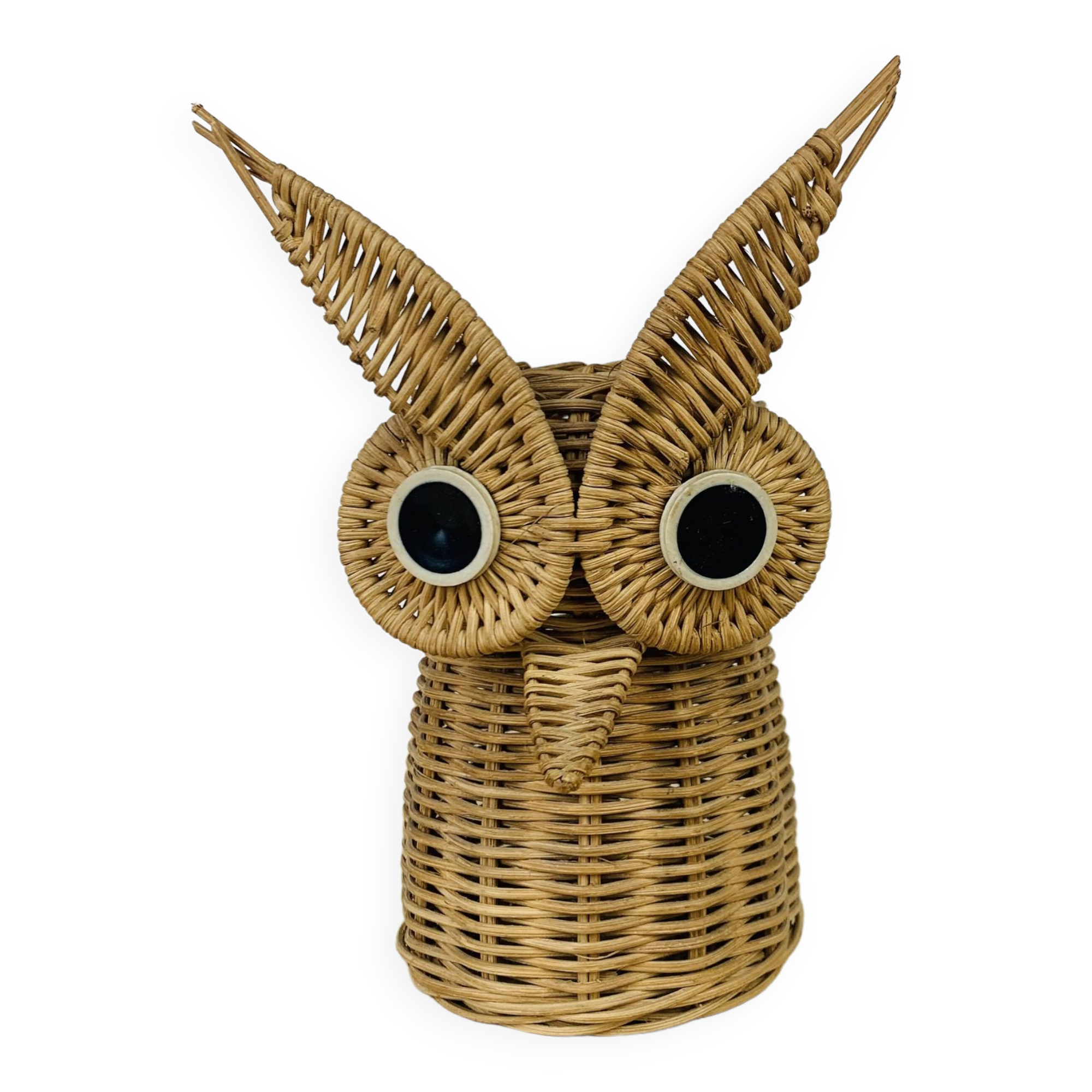 Pot à crayon hibou en osier