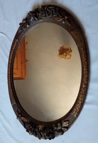 Important wooden wall mirror with stucco in Art Deco style/period - 65 x 44 cm