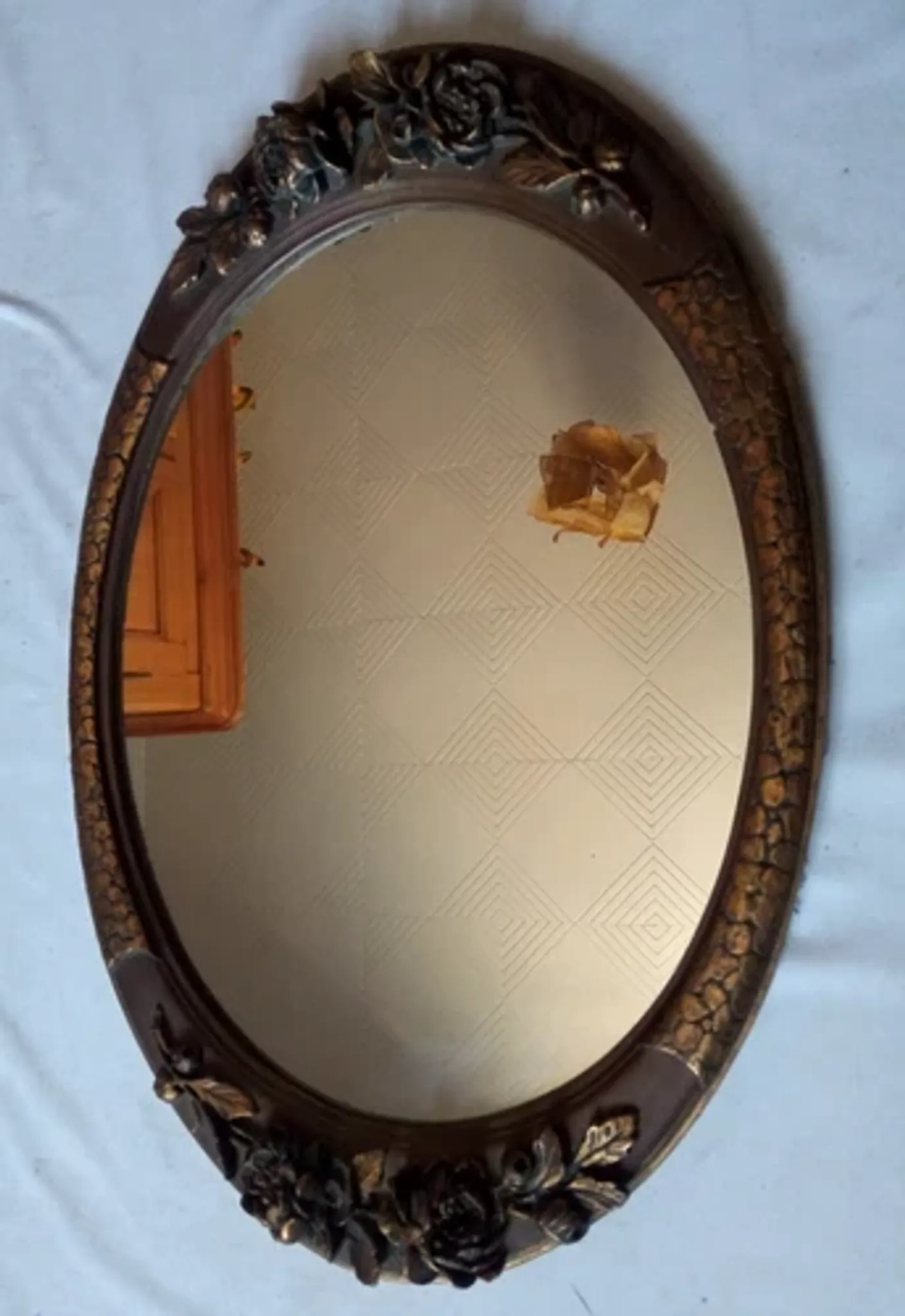Important wooden wall mirror with stucco in Art Deco style/period - 65 x 44 cm