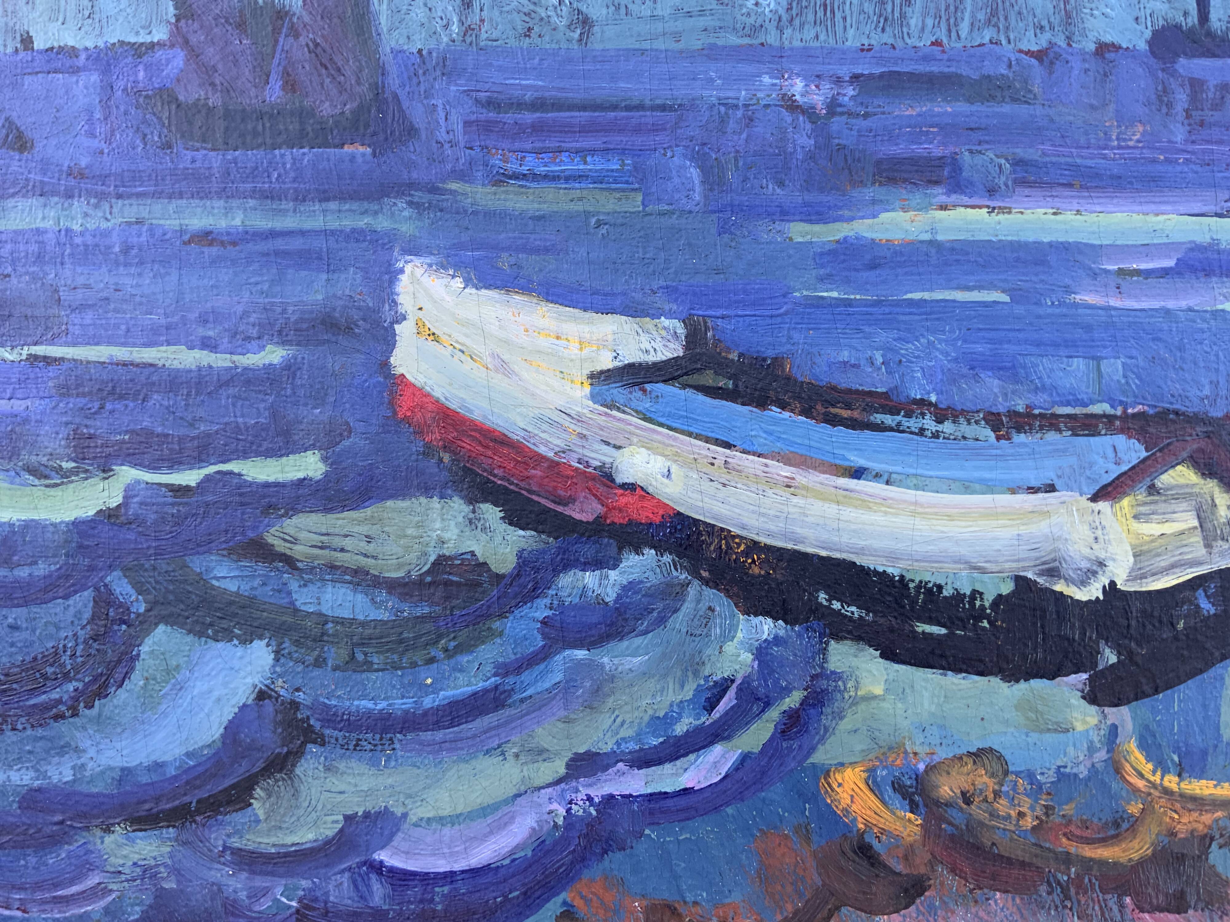 Vintage Modernists Oil Painting Abstract Landscape Gerhard Larsson 1960