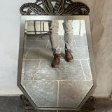 Art Deco mirror in nickel-plated bronze