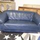 Blue leather sofa