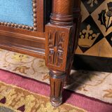 Louis XVI style bed blue velvet