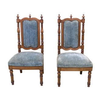 Pair of 19th century low chairs in cherry