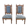 Pair of 19th century low chairs in cherry
