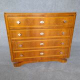 Art Deco chest of drawers (1930-1940) in walnut