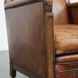 Sheepskin Leather Art Deco Design Armchair
