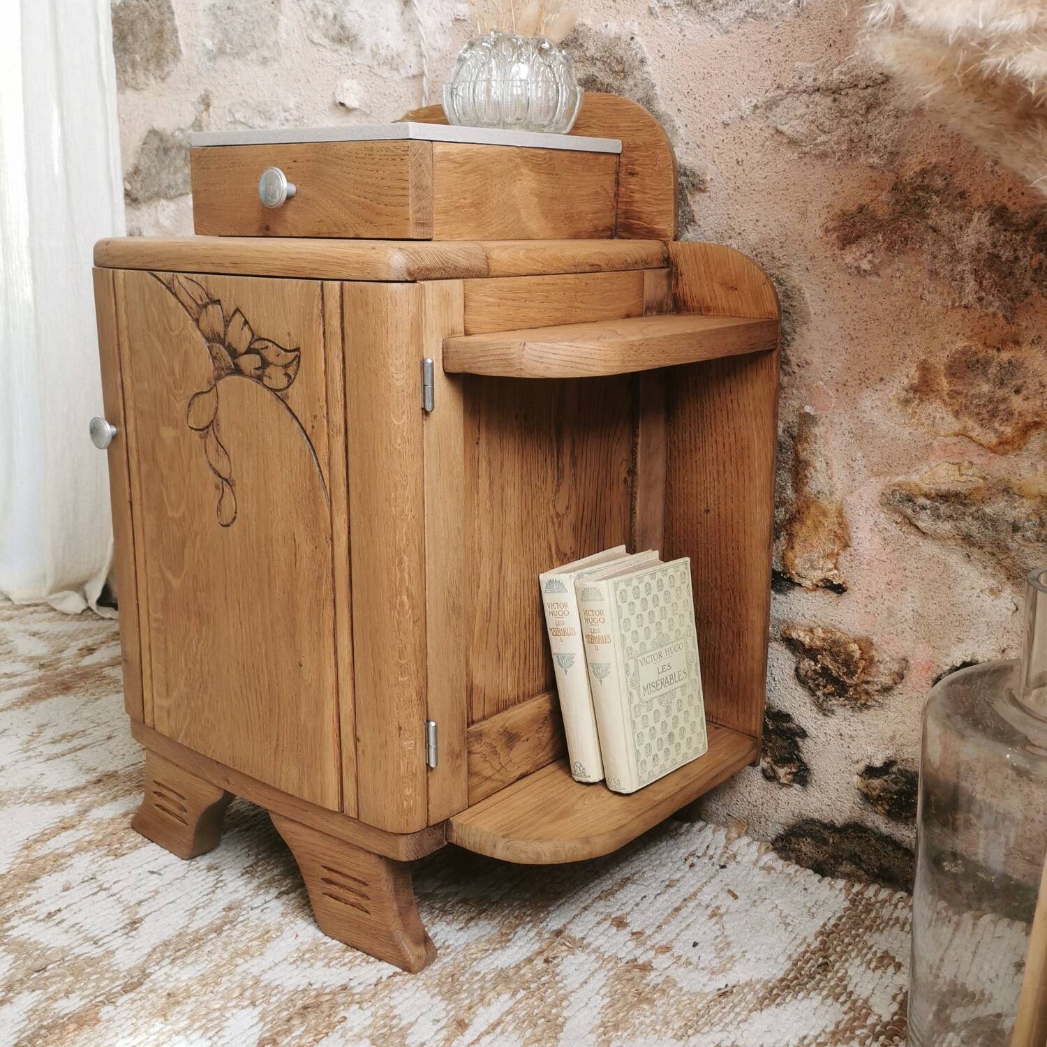 Restored Art Deco bedside table