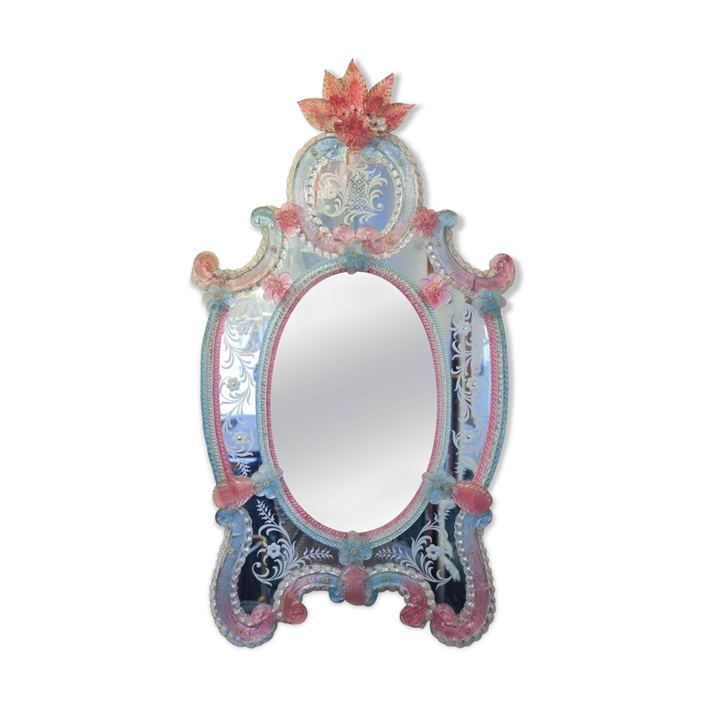 Venetian Italian mirror Barovier Murano from the 1940s.
