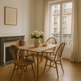 Ercol Folding Table and Four Quaker Chairs by Lucian Ercolani, 1960s