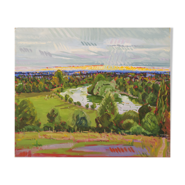 Huile sur toile Richmond Terrace Coucher de soleil, en plein air