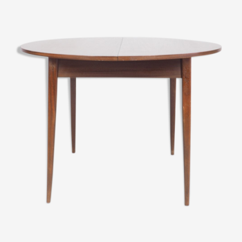 Round teak dining table with extension 1960