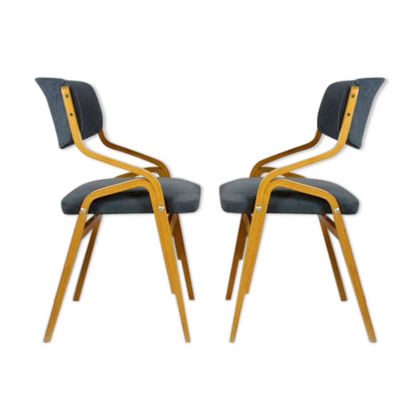 Czech Bent Plywood Chairs from Holesov, 1970 s, Set of 4