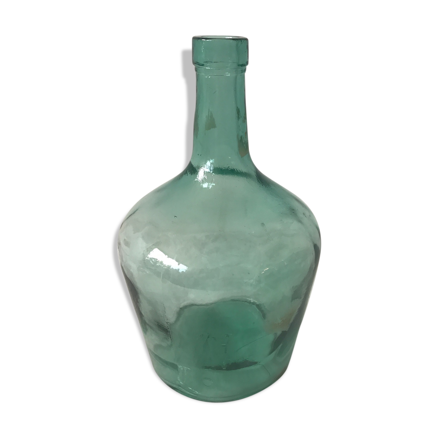 Dame jeanne en verre vert d'eau