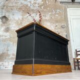 Solid wood box counter.