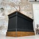 Solid wood box counter.