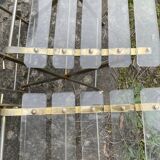 4 folding chairs garden style gilded metal structure and plexiglass slats