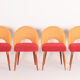 Four czechoslovak midcentury chairs, with new upholstery and original fabric