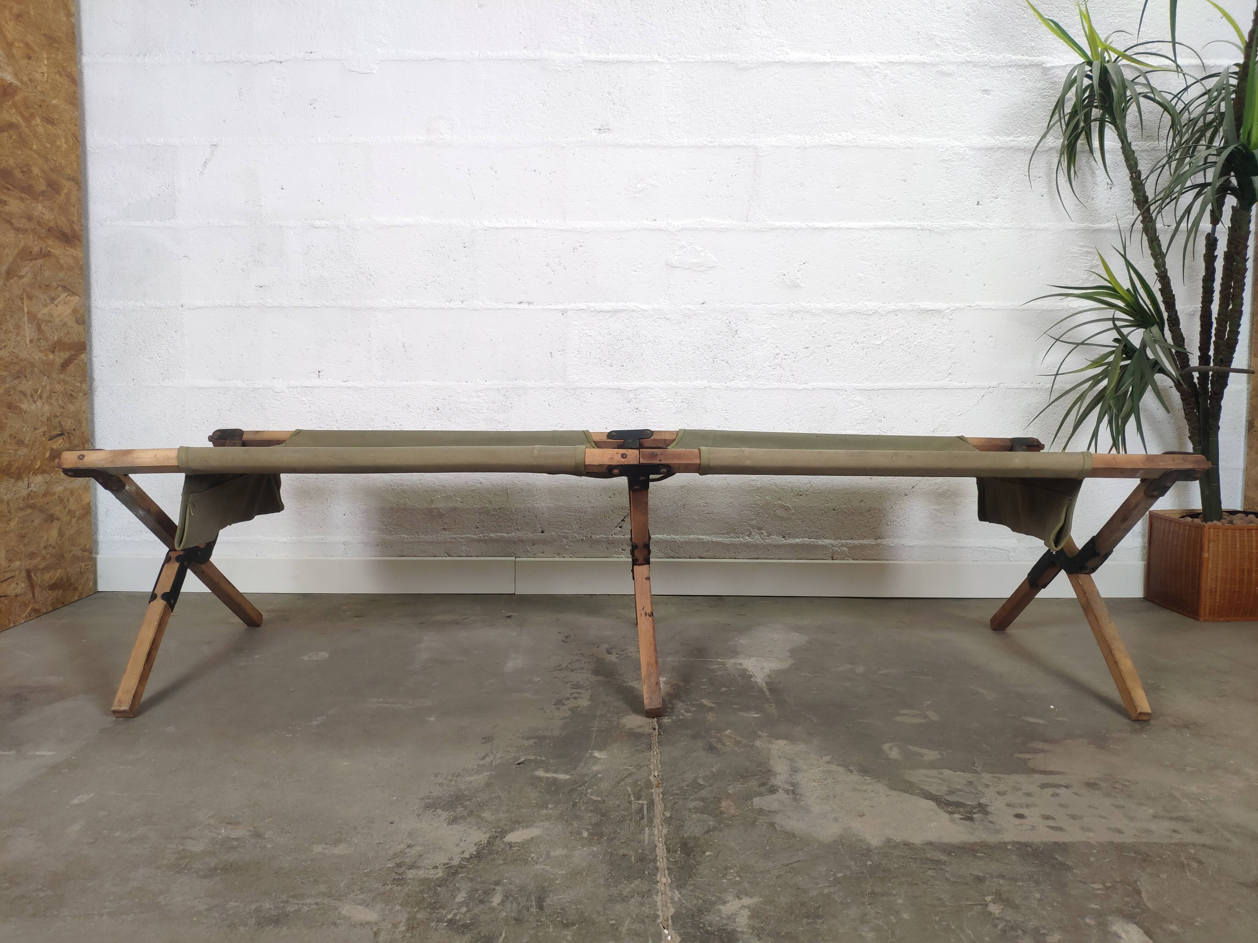 Military folding camp bed